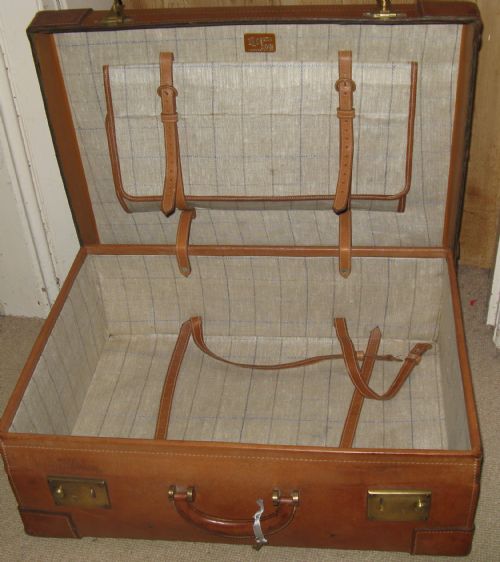 fig 1. Fine English Leather Suitcase circa 1920