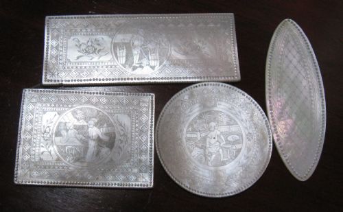 240 19thc Chinese Mother of Pearl Gaming Counters
large Collection
