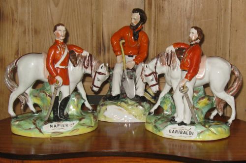 Rare Group of Three Staffordshire Figures - Italian Independence Circa 1860