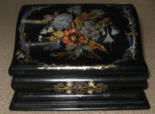Victorian Papier Mache Stationery Box Circa 1870