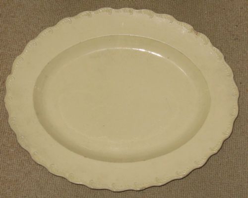 Rare Large Creamware Oval Serving Platter Circa 1800