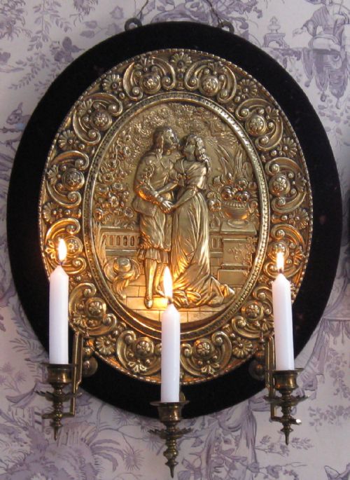 Two Design Registered Victorian Three Branch Brass Wall Lights 1881