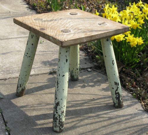 Original Elm Milking Stool Circa 1870