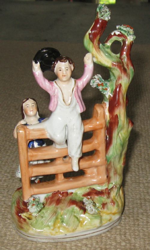Victorian Staffordshire Figure of Children Circa 1860