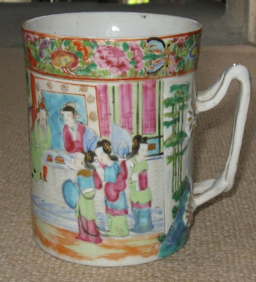 Large 19th Century Chinese Cantonese Tankard Circa 1880