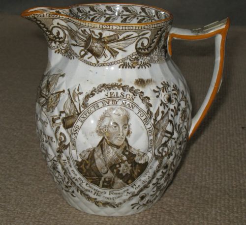 Rare Admiral Lord Nelson Quilted Jug Circa 1820