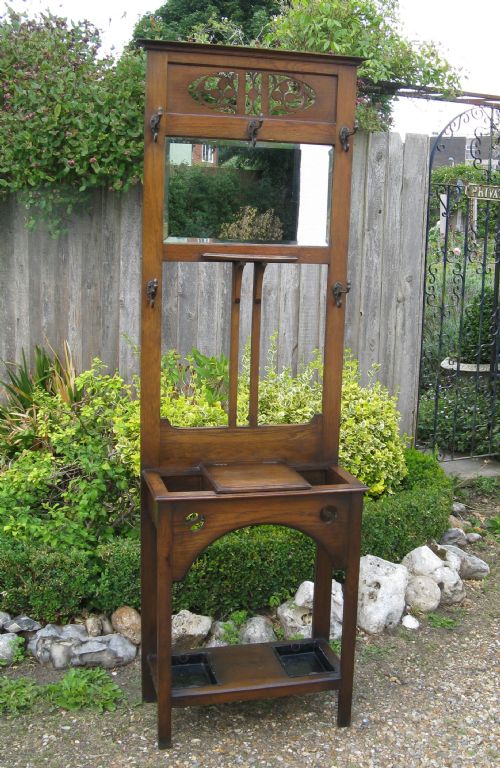 Arts and Crafts Style Oak Hall Stand Circa 1910