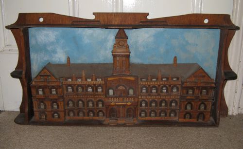 Naive Wooden Diorama of Civic Building or Town Hall Circa 1920