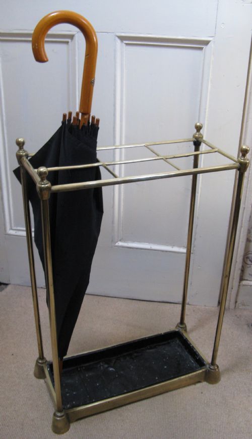 Edwardian Brass Six Section Stick Stand Circa 1910
