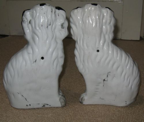 fig 1. PAIR OF STAFFORDSHIRE BLACK & WHITE DOGS circa 1860