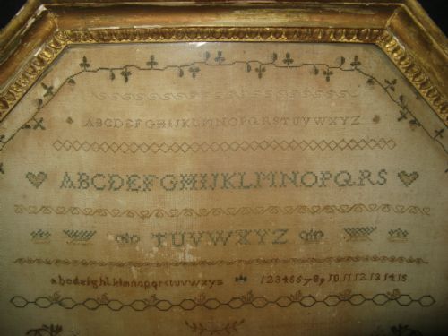 fig 1. SAMPLER - GEORGIAN OCTAGONAL - MARY ANN SPURRELL 1800