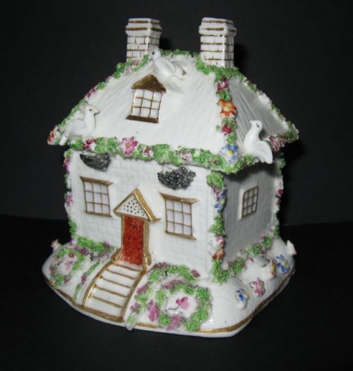Pastille Burner - Fine Porcelain Cottage with Doves C1850