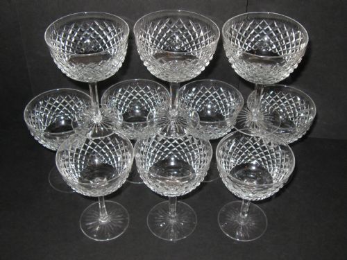 Set of Ten Edwardian Cut Glass Champagne Saucers C1910