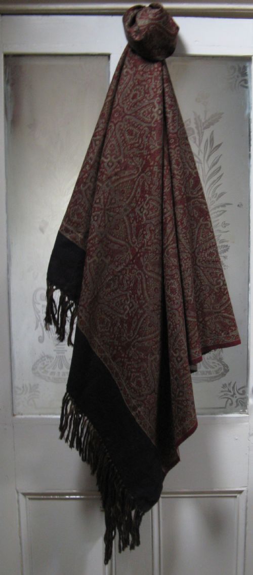 Victorian Woven Wool 'Paisley' Shawl C1880