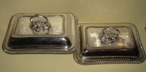 Pair of Mappin & Webb Silver Plated Entree Dishes C1890