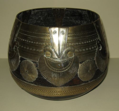Brass-mounted Turned Hardwood Bowl/jardiniere C1920