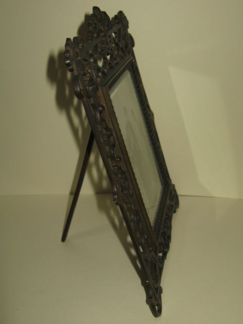 fig 1. VICTORIAN PIERCED BRASS PHOTO FRAME c1880
