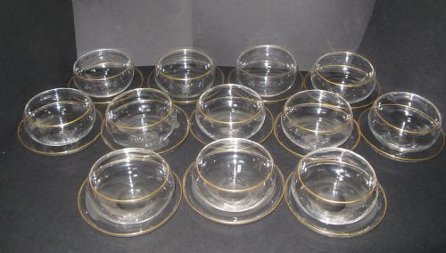 Set of Twelve Victorian Glass Finger Bowls and Stands C1880