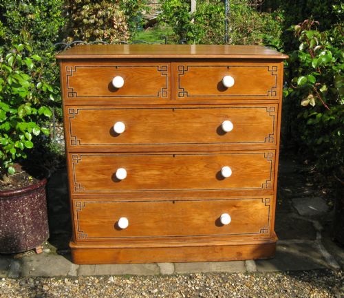 Victorian Decorated Pine Chest of Drawers C1870