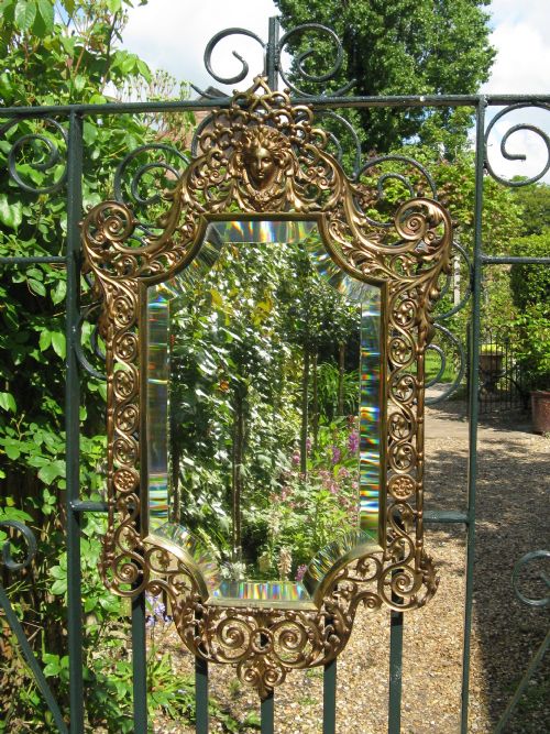 Victorian Winn & Co Brass Hanging Mirror 1886
