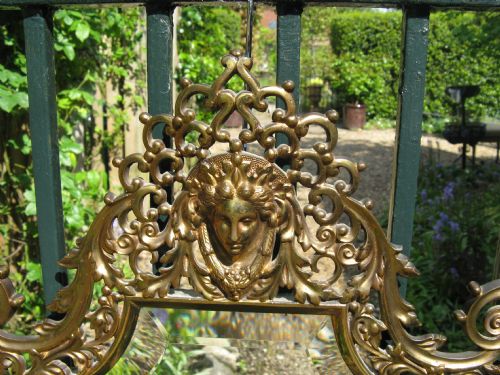 fig 1. VICTORIAN WINN & Co BRASS HANGING MIRROR 1886