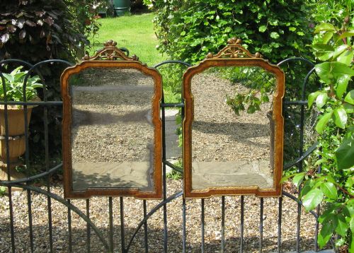 Pair of Walnut & Gilt Mirrors Circa 1920