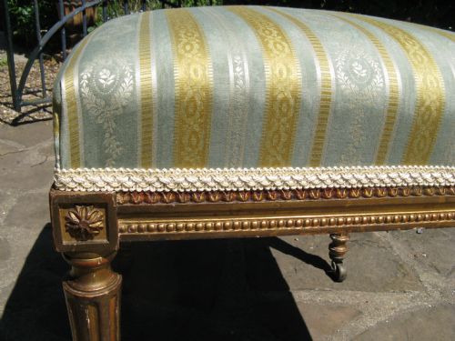 fig 1. 19th CENTURY GILT STOOL ON HORN CASTORS