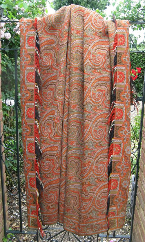 Fine Victorian Woven Paisley Shawl C1860