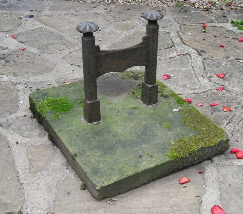 Victorian Country House Iron Bootscraper Set in Stone Slab