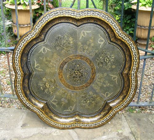 Fine & Large Papier Mache Tray C1850