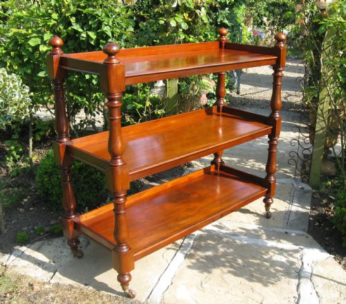 Victorian Mahogany Three Tier Buffet Dumb Waiter C1880