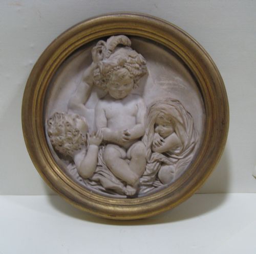 fig 1. PAIR OF GENUINE VICTORIAN EDWARD W. WYON PLASTER PLAQUES c1840