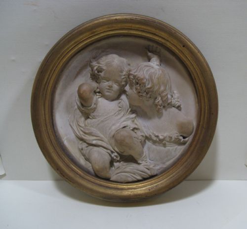 fig 2. PAIR OF GENUINE VICTORIAN EDWARD W. WYON PLASTER PLAQUES c1840