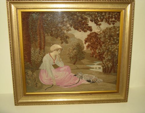 Early 19th Century Silk and Wool Needlework Picture C1830