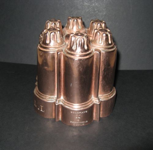 Victorian Belgrave Six Turret Castle Copper Jelly Mould 1853
