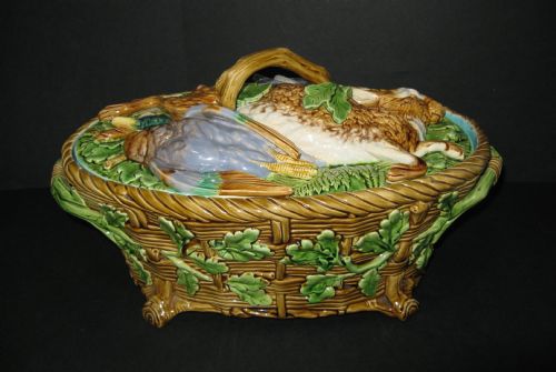 Fine Minton Majolica Game Pie Dish C1880