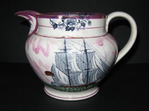 Sunderland Lustre Sailing Jug C1850