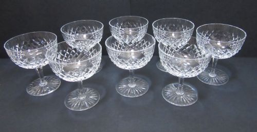 Set of Eight Webb Corbett Cut Glass Champagne Saucers