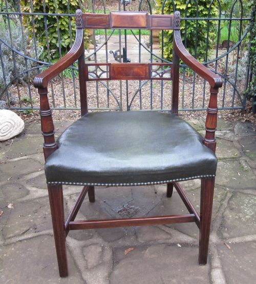 fig 1. FINE GEORGIAN MAHOGANY OPEN ARM CHAIR c1820