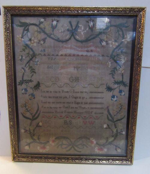 English Georgian Sampler Harriet Frances Harrison 1825