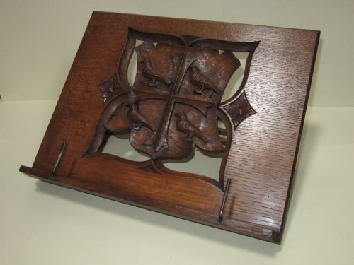 Carved Oak Reading Stand Book Stand Lecturn C1920