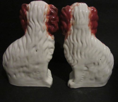 fig 1. Pair of Staffordshire Red & White Dogs Size 2 c1860