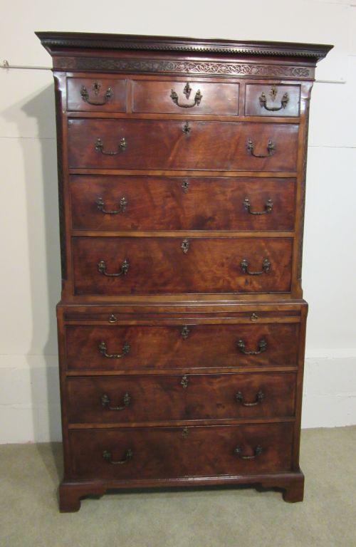 Georgian Mahogany Tallboy with Brushing Slide Circa 1780