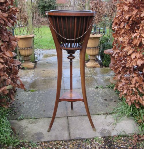 fig 1. EDWARDIAN INLAID MAHOGANY JARDINIERE or PLANT STAND
