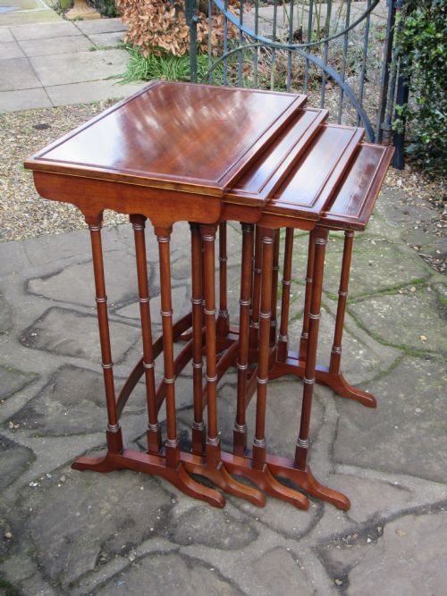 fig 1. EDWARDIAN INLAID MAHOGANY NEST OF FOUR TABLES c1910