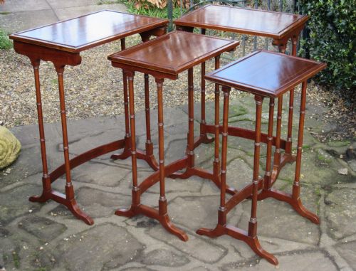 Edwardian Inlaid Mahogany Nest of Four Tables C1910