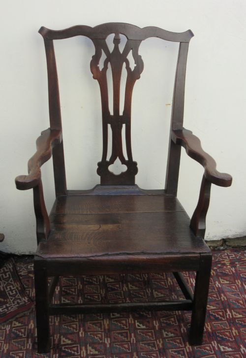 Georgian Country Chippendale Farmer's Armchair C1780