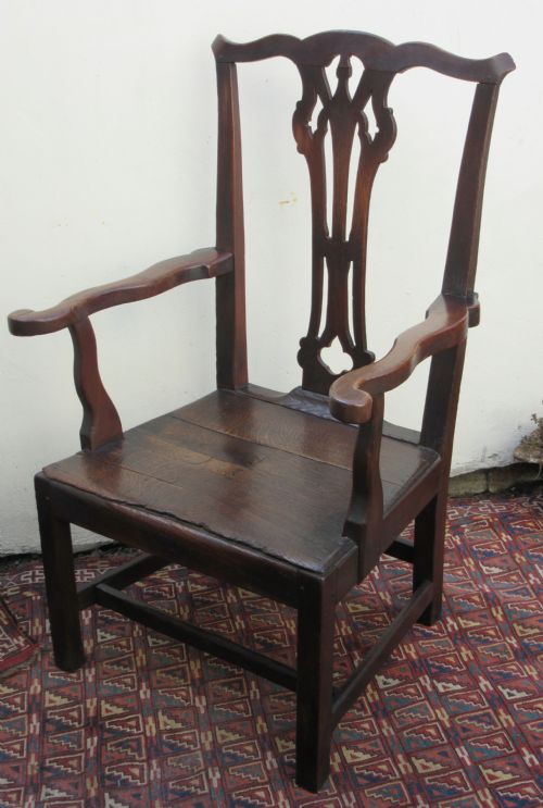 fig 1. GEORGIAN COUNTRY CHIPPENDALE FARMER'S ARMCHAIR c1780