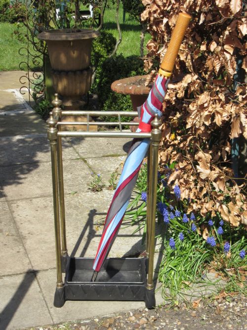 Late Victorian Brass Six Section Stick Stand