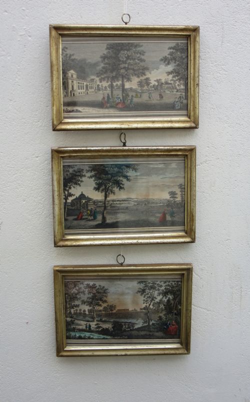 Set of Three George III English Country House Prints
